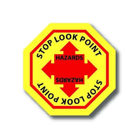 Ergomat 16in OCTAGON SIGNS - Stop Look Point Hazards DSV-SIGN 256 #4042 -UEN